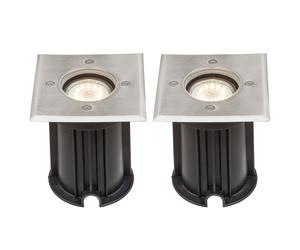 Lot de 2 lampes LED d'extérieur encastrées au sol Spot encastré Cour Entrée Jardin Éclairage Spot carrossable