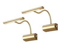 Lot de 2 lampes LED modernes avec bras flexible en laiton - Intensité variable via variateur rotatif.