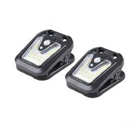 Lot de 2 lampes solaires à clipser avec détecteur de mouvement - 25 LED - 600 lumens - Blanc brillant - Étanche - Pour clôture, terrasse, gouttière, garde-corps - Pour jardin, terrasse, cour, allée