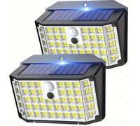 Lot de 2 lampes solaires d'extérieur pour jardin 3 modes Appliques murales extérieures sans fil Lampes murales solaires avec détect