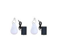 Lot de 2 Lampes Solaires Portables à LED pour le Camping, la Tente, L'Intérieur, L'Extérieur, L'Abri de Jardin et la Pêche Nocturne A