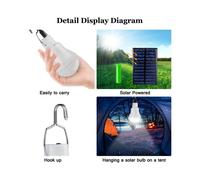 Lot de 2 Lampes Solaires Portables à LED pour le Camping, la Tente, L'Intérieur, L'Extérieur, L'Abri de Jardin et la Pêche Nocturne B