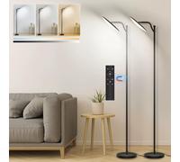 Lot de 2 lampes sur pied LED - FLJ-032-XR - 32 W - Intensité variable - 2700–6500 K - Télécommande - Réglable en hauteur (orientable vers le haut et vers le bas) - Noir