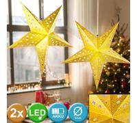 Lot de 2 lampes suspendues LED étoile X-MAS papier salle à manger lumières de décoration de Noël