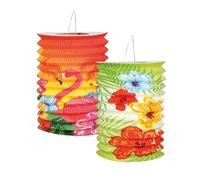 Lot de 2 Lampions Aloha - BOLAND - Noir - Pile - Carton/Papier - Ethnique/Ailleurs