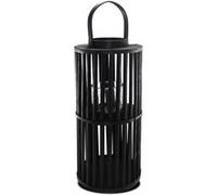 Lot de 2 lanterne photophore, décoration intérieur et extérieur, photophore pour bougies , lanterne à bougie cylindrique en bois coloris noir - Diamètre 31 x Hauteur 81 cm -JUANIO - Noir G