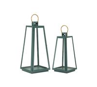 Lot de 2 Lanternes en Verre "Grent" 57cm Vert