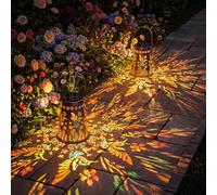 Lot de 2 lanternes solaires d'extérieur colorées en forme de colibri - Étanche IP65 - En métal creux - Avec poignée - Pour terrasse, pelouse, jardin, décoration - Cadeaux pour maman, grand-mère, femme