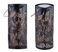 Lot de 2 lanternes solaires modernes Hoja modernes en métal noir 30 cm
