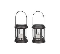 Lot de 2 Lanternes Solaires pour Intérieur et Extérieur, à Suspendre dans le Jardin ou la Cour. Effet Bougie Sans Flamme Réaliste.