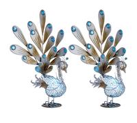Lot de 2 LED d'extérieur Paon Figure IP44 Stand Lampe d'extérieur Pierres décoratives