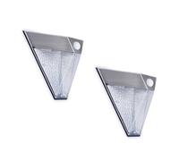 Lot de 2 LED solaire Lampe d'extérieur avec détecteur de mouvement, acier inoxydable, Applique murale Downlight, IP43