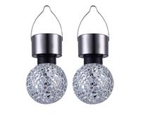 Lot de 2 LED suspension lampes solaires miroité éclats de pendentif en mosaïque jardin décoratif luminaire rond batterie