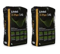 Lot de 2 Litokol X-Plan® 3-40 - 2 x 20 kg (40 kg) - Ragréage Autolissant Fibré Haute Résistance - Épaisseur 3 à 40 mm - Compatible Plancher Chauffant
