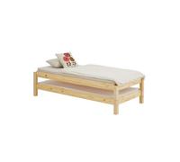 Lot de 2 lits superposables 80x190 cm RINO en pin massif, vernis naturel