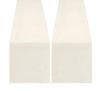 Lot de 2 Longs Rouleaux de Chemin de Table en Toile de Jute pour décoration de Mariage Rustique, Salon et Mariage Blanc
