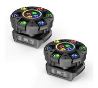 Lot de 2 lumières LED à tête mobile 180 W avec télécommande - Lumière disco RGBW