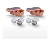 Lot de 2 lunch box 1L avec 2 boites à sauce Fackelmann Storage Rouge|Vert|Beige|Bleu