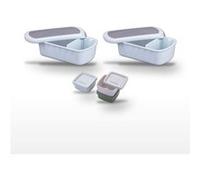 Lot de 2 lunch box 1L avec 3 boites à sauce Fackelmann Storage Bleu|Vert|Beige