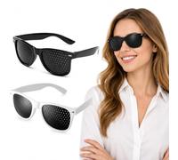 Lot de 2 lunettes à grille pour entraînement des yeux, lunettes pliables multipoint Pinhole