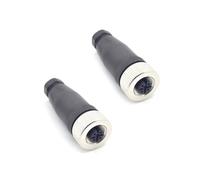 Lot de 2 M12 5 Pôles Femelle Connecteur, IP67 Étanche A Codés Droits 5 Broches sur Place à Vis Capteur 12mm M12 5 Core Connecteurs Ronds Accessoires pour l'automatisation Industrielle 125V 4A AC/DC