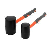 Lot de 2 Maillets en Caoutchouc 50 mm et 70 mm, 450 g et 900 g | KEILEOHO, Marteau à Tête Souple, Manche en Fibre de Verre Antidérapant, Outil de Carreleur pour Pavage, Parquet et Camping