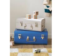 Lot de 2 malles en métal gigognes bleu jean TU