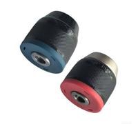 Lot de 2 mandrins de perceuse à changement rapide 0,8 à 10 mm, outil convertisseur auto-serrant pour marteau rotatif pour butée d'impact, adaptateur de tige hexagonale noir, rouge, bleu