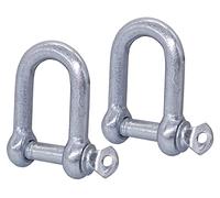 Lot de 2 manilles en acier galvanisé de 12 mm avec goupille et anneau en D pour manille de 12 mm
