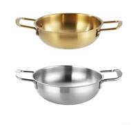 Lot de 2 marmites coréennes en acier inoxydable avec poignées pour braiser, rôtir, soupe, induction, 32 cm