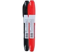 Lot de 2 Marqueurs Double Pointe pour Tableau Effaçable à Sec Topwrite Noir / Rouge