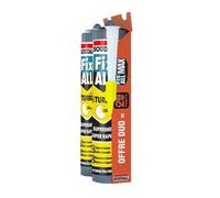 Lot de 2 mastic-colles Fix All Turbo - 2 x 290 ml + canule - blanc SOUDAL
