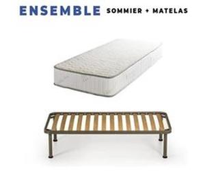 Lot de 2 Matelas 80x200 + 2 Sommiers Démontés + pieds Offerts Mousse Poli Lattex Indéformable - 23 cm - Face Hiver Pure Laine Merinos - Soutien Ferme - Tissu Aloe Vera Super Deluxe G