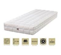 Lot de 2 matelas face été latex naturel 80 kg/m3 face hiver mémoire de forme 60 kg/m3 90x200 x 21 cm souple + 2 oreillers visco - spécial sommier elec G