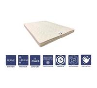 Lot de 2 Matelas Ferme avec Latex Naturel Pour Canapé Lit + 2 Alèses 70x190 x 15 cm + 2 Oreillers Visco - 5 zones de Confort - Noyau Poli Lattex HR Dernière Génération - Très Respirant G