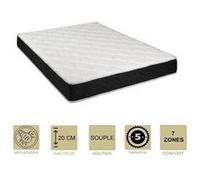 Lot de 2 matelas latex 76 kg/m3 + mousse 35 kg/m3 + 2 alèses 90x190 x 20 cm - souple - 7 zones de confort - hypoallergénique G