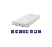 Lot de 2 Matelas Latex Naturel 100x200 x 23 cm Très Ferme + 2 Oreillers Visco - Tissu 100% Coton - Déhoussable Housse Lavable - 7 Zones de Confort -