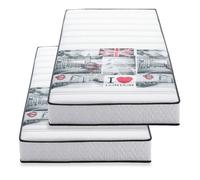 Lot De 2 Matelas London 90x190 5 Zones De Confort Soutien Ferme 15cm Fabriqué En Belgique