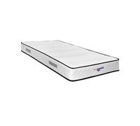 Lot de 2 Matelas mathieu a Ressorts + 3 cm de Latex 75 Kg/m3 - 70x190 Hauteur +/- 20 cm - Accueil Ferme - Soutien Ferme - 5 Zones de Confort - Hypoallergenique Blanc