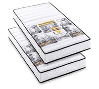 Lot de 2 matelas mousse 90x190 NEW YORK - Mousse profilée 5 zones de confort - Soutien ferme - 15cm - Fabriqué en Belgique