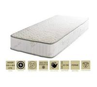 Lot de 2 matelas orthopédiques 80x200 x 22 cm + 2 oreillers mémoire - ferme - face hiver laine - ame poli lattex haute densité - hypoallergénique G