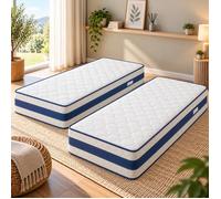 Lot de 2 Matelas Très Épais 28 5 cm 90x190 cm Ferme - 7 Zones de Confort - Âme Poli Lattex Haute Résilience -