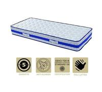 Lot de 2 Matelas Très Epais 28,5 cm 90x190 Très Ferme - 7 Zones de Confort - Ame Poli Lattex Haute Résilience - Hypoallergénique