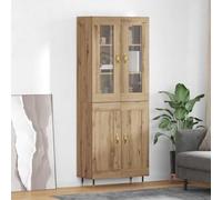 Lot de 2 meubles hauts élégants en chêne Artisan pour une bonne organisation, en bois durable avec beaucoup d'espace de rangement, un meuble haut élégant pour votre salon avec pieds en métal