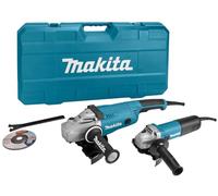 Makita Coffret de 2 meuleuses DK0053G – Ø125 mm 840 W & Ø230 mm 2200 W