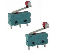 Lot de 2 micro-boutons 3 broches 250 V 5 A 2 positions Marche/Arrêt avec bras à levier à roulettes, micro-interrupteurs tactiles, pour mécanique, appareils électroniques, distributeurs automatiques
