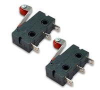 Lot de 2 micro-interrupteurs avec levier à rouleau SPDT 3 broches | Interrupteur de position, bouton de fermeture, alarme de porte, fenêtre, 250 V, 5 A
