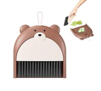 Lot de 2 mini balais à main, petite brosse fouet, pelle à poussière pour bureau, clavier, comptoir, voiture, cage d'animaux domestiques, nettoyage des miettes (marron)