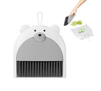 Lot de 2 mini balais à main, petite brosse fouet, pelle à poussière pour bureau, clavier, comptoir, voiture, cage d'animaux domestiques, nettoyage des miettes (blanc + gris)