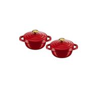 Lot de 2 mini cocottes en fonte d'aluminium 11 cm, induction + four